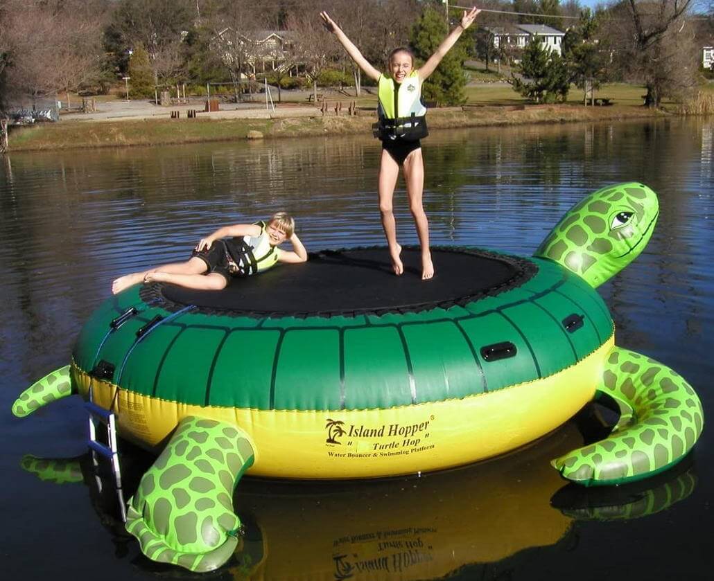 Turtle shaped water trampoline