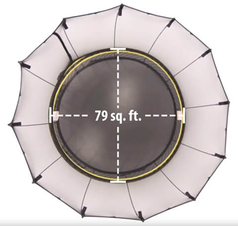 trampoline mat size on springfree medium round