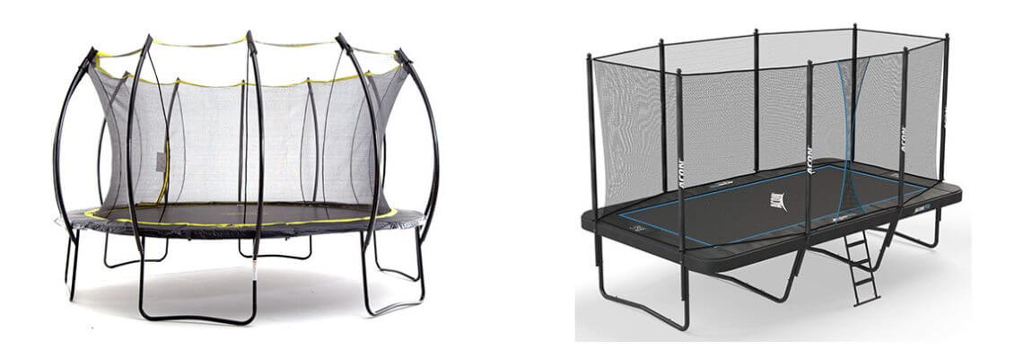Round vs Rectangle trampolines image
