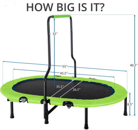 size of merax twin trampoline
