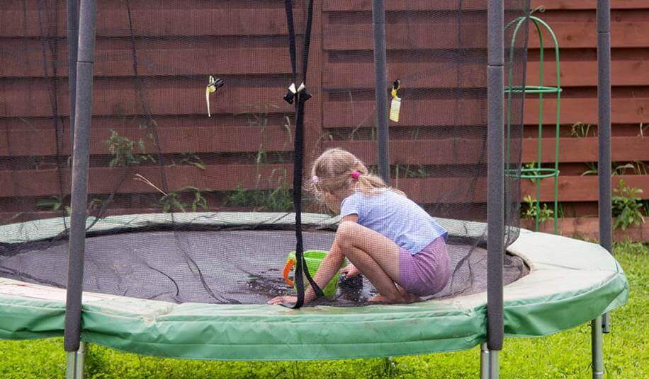 child playing on safely enclosed trampoline in Melbourne