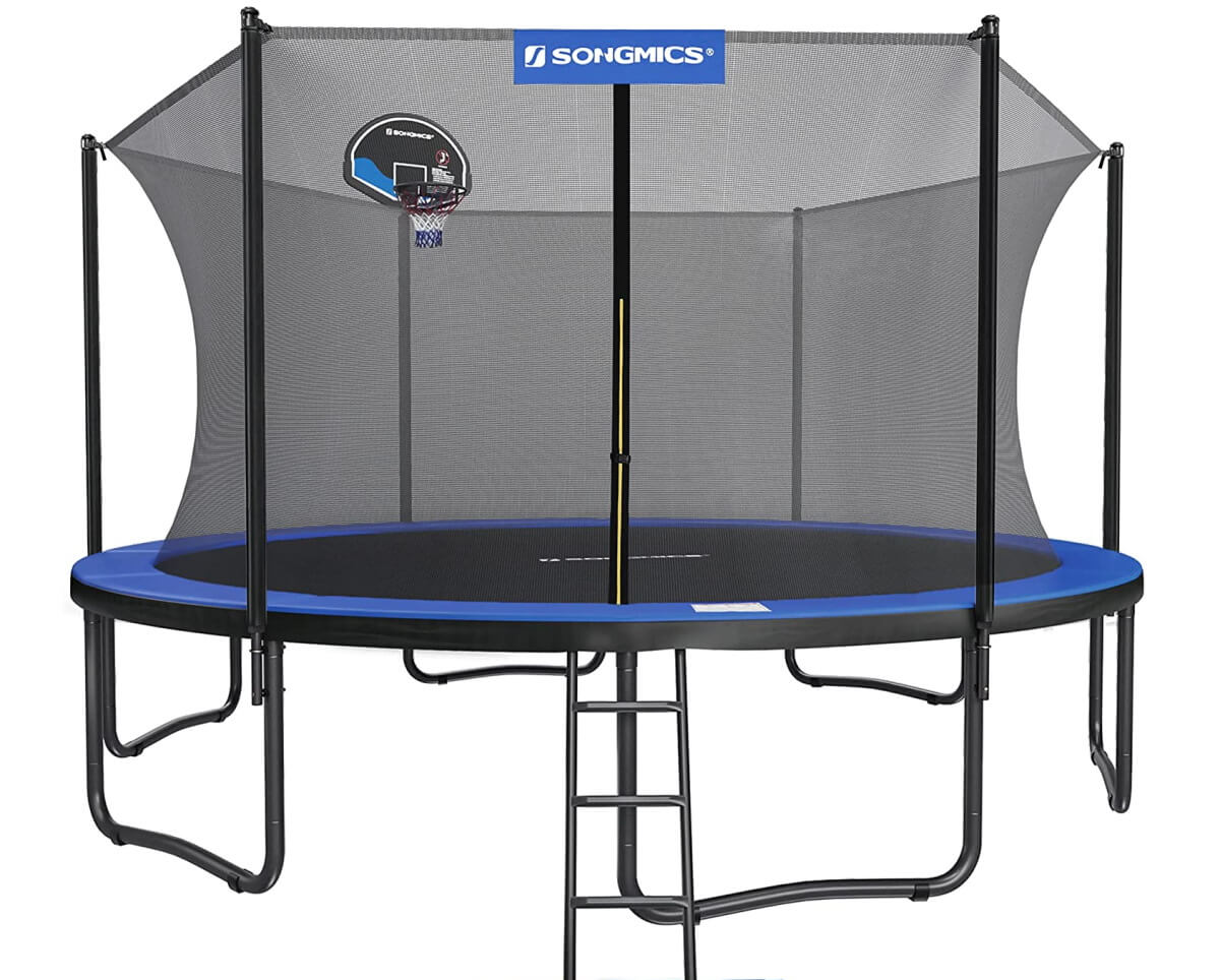 SONGMICS 15ft Round Trampoline in blue/black colour