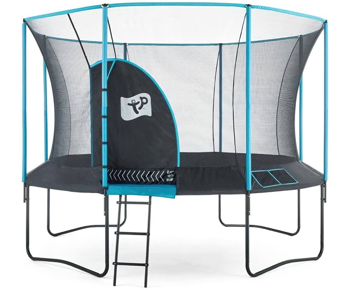 TP Toys 12ft round trampoline in black and blue