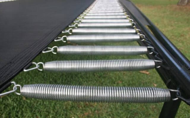 springs on regular outdoor trampolines