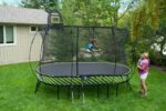 springfree large oval trampoline with children playing