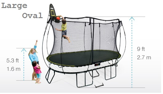 Large oval outlet springfree trampoline