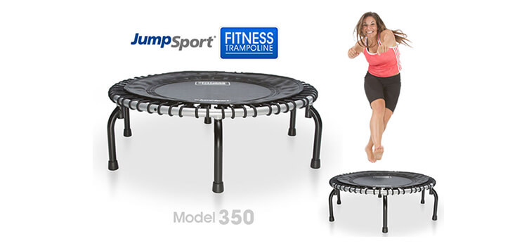 JumpSport 250 Round 39 Inch Fitness Rebounder Cushioned Mini Exercise  Trampoline with Arched Legs for Home