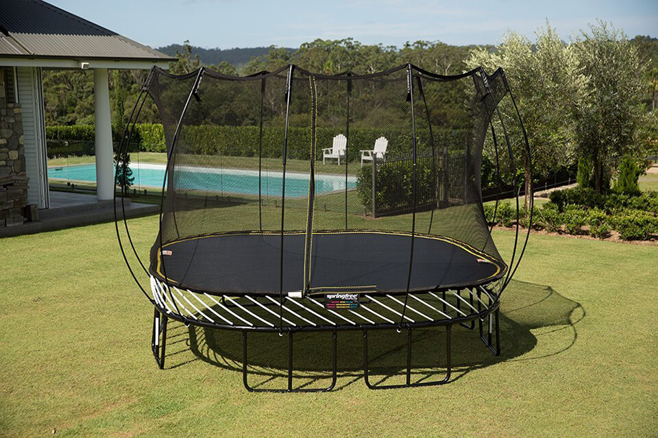 w/ Safety Enclosure Net and SoftEdge Jump Bounce Mat for Outdoor Backyard Bouncing Springfree Trampoline S155 Jumbo Square Trampoline 13ft x 13ft 