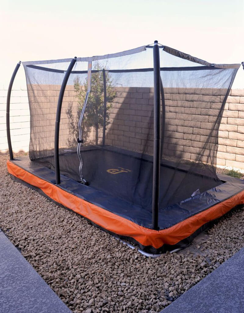 Power In-ground Rectangle Trampoline 7.5x10ft