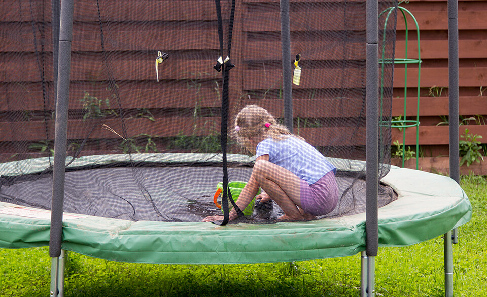 cleaning a trampoline