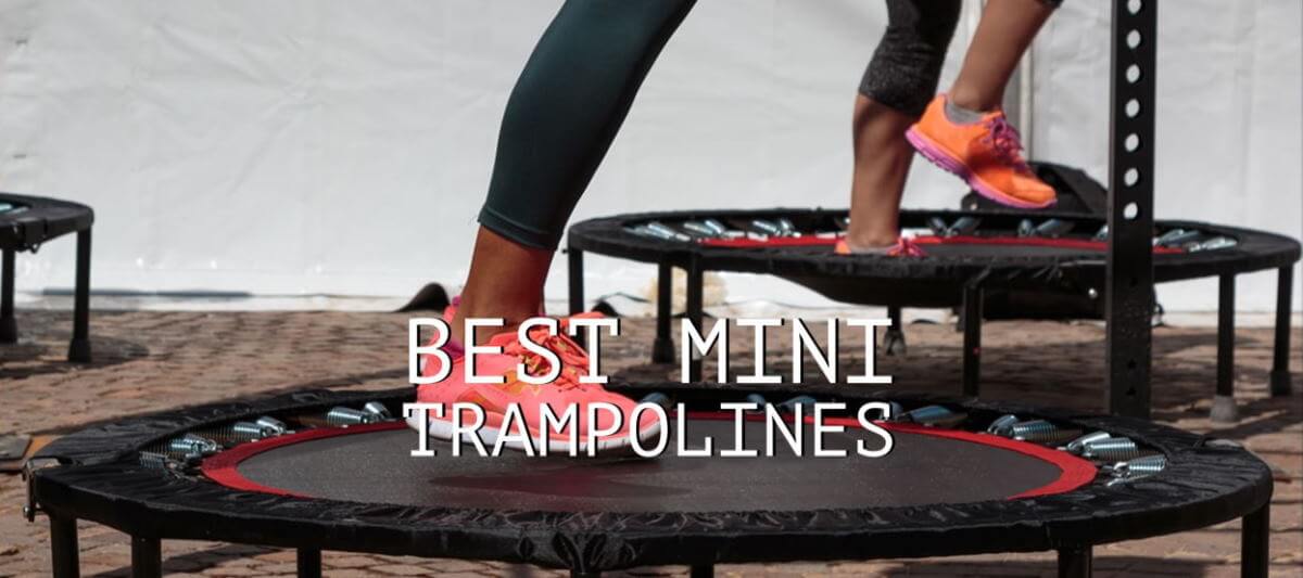 women training on mini trampoline or rebounder in shoes
