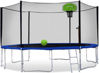 Exacme 15ft T-series round trampoline on comparison
