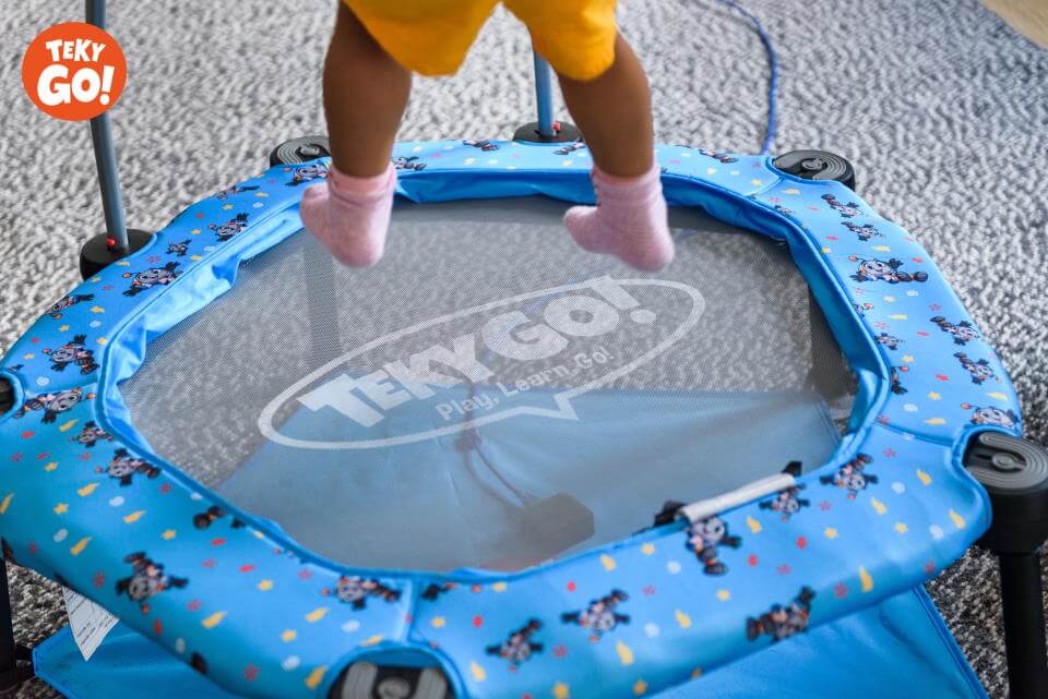 toddler trampoline with activity console from TekyGo