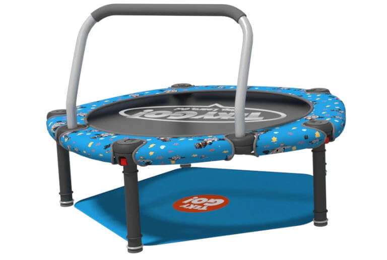 Choose from Red or Blue Mini Trampoline with Handle Bar for Toddlers by SkyBound