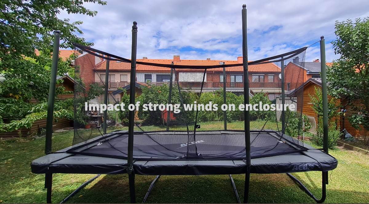 impact of strong wind on air16 HD trampoline