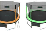 round trampoline skybound skysoar 15ft orange and green model