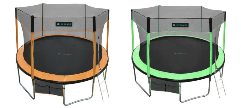 round trampoline skybound skysoar 15ft orange and green model