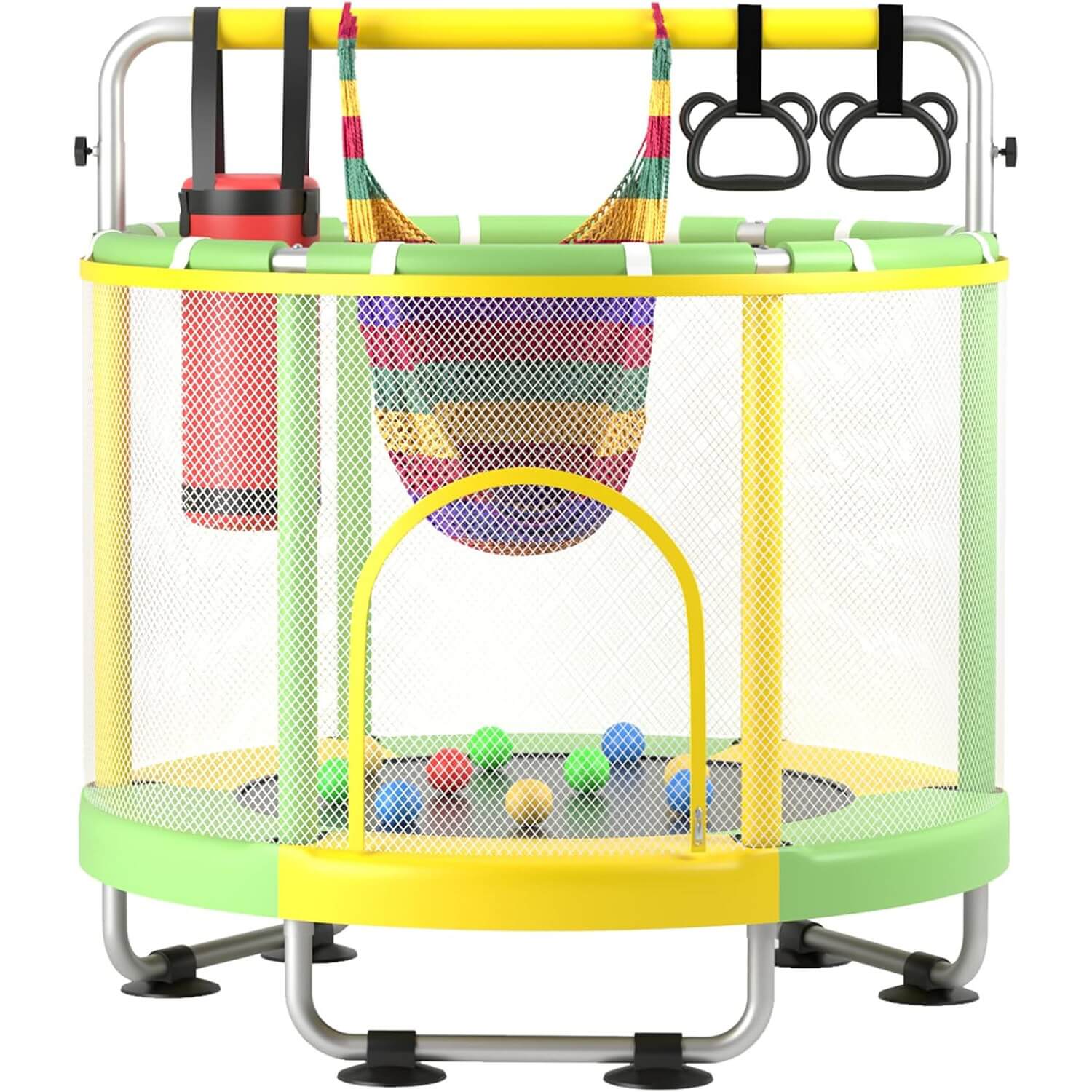 Toddler indoor trampoline in yellow-green, 55