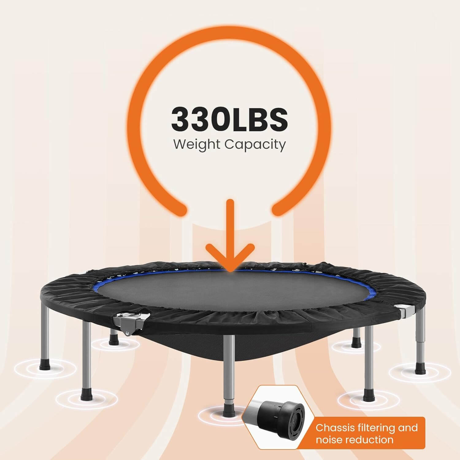 sweetcrispy 40inch mini trampoline in black