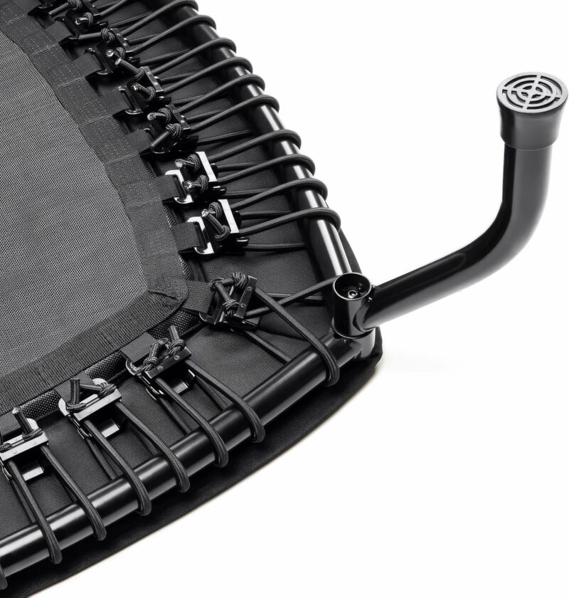 A detailed view of the sturdy black metal legs on the 40-inch trampoline, providing excellent stability for intense workouts.