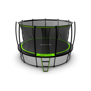 Jumpflex HERO 14ft round outdoor trampoline with safety net enclosure and ladder